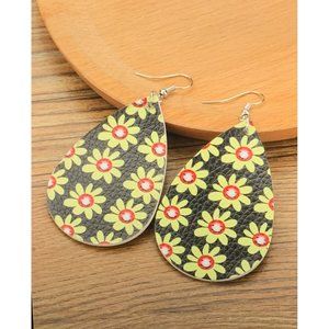 Floral Print Water Drop Earrings